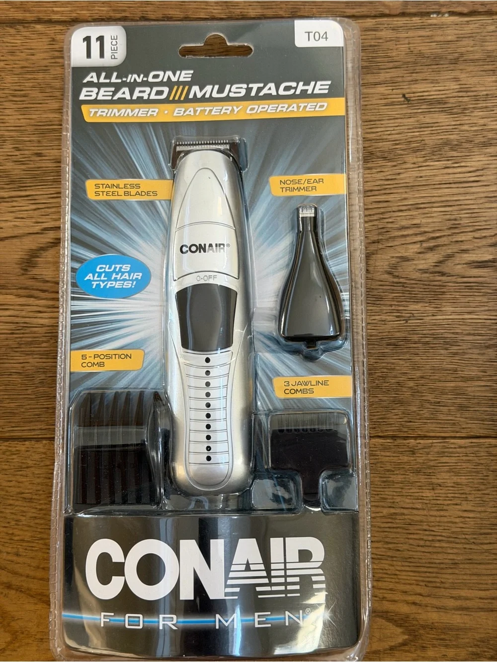 For Men All-in-One Beard & Mustache Trimmer — White and Black